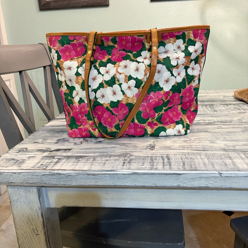 Dooney & Bourke Floral Tote - Pink, Green, and White - Picture 7 of 15